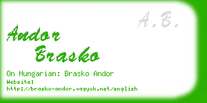 andor brasko business card